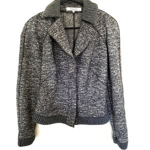 LucaLuca wool jacket moto sweater gray